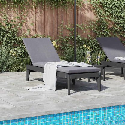 vidaXL Sun Lounger | Anthracite | Polypropylene | 186x60x29 cm