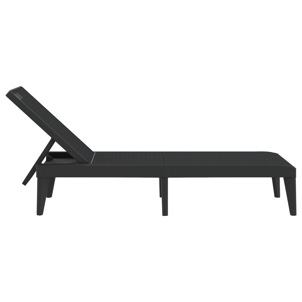 vidaXL Sun Lounger | Anthracite | Polypropylene | 186x60x29 cm