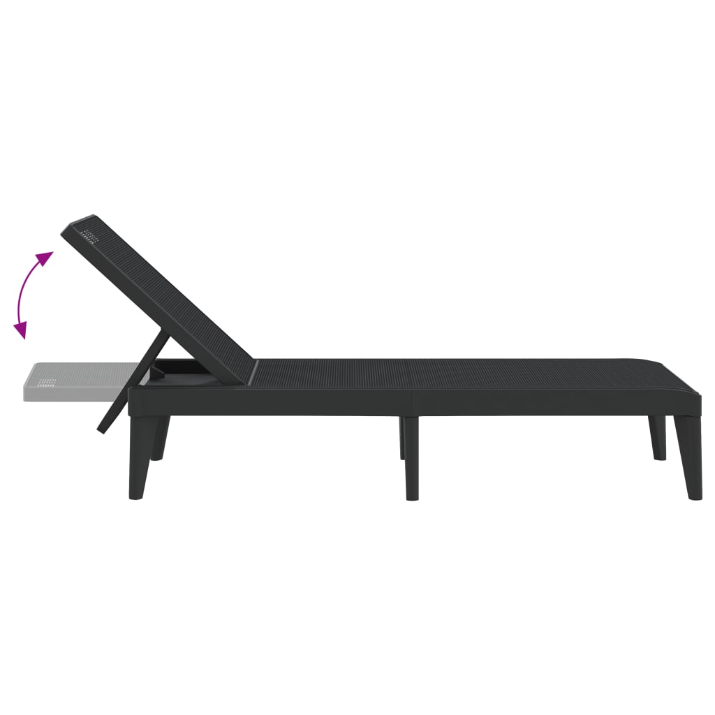 vidaXL Sun Lounger | Anthracite | Polypropylene | 186x60x29 cm