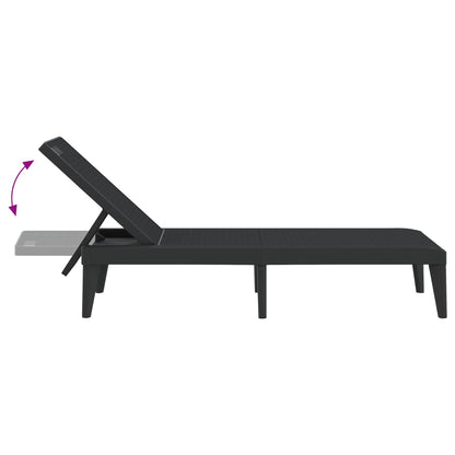 vidaXL Sun Lounger | Anthracite | Polypropylene | 186x60x29 cm