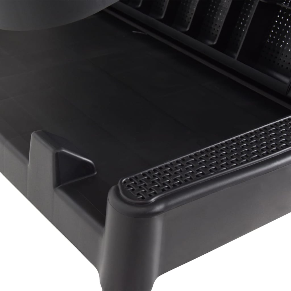 vidaXL Sun Lounger | Anthracite | Polypropylene | 186x60x29 cm