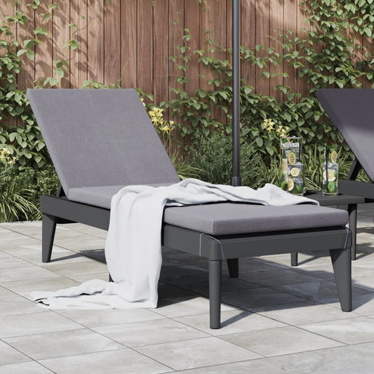 vidaXL Sun Lounger | Anthracite | Polypropylene | 186x60x29 cm