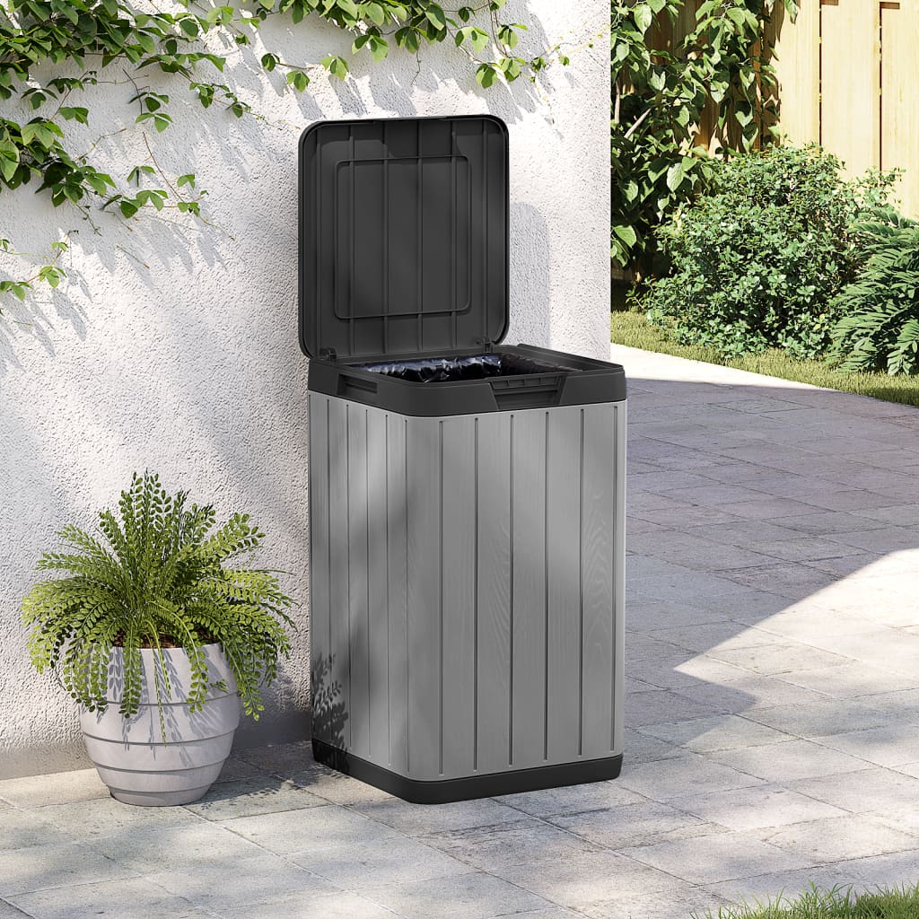 vidaXL Outdoor Garbage Bin Grey 38x38x65 cm PP