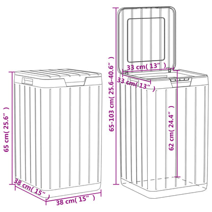 vidaXL Outdoor Garbage Bin Grey 38x38x65 cm PP