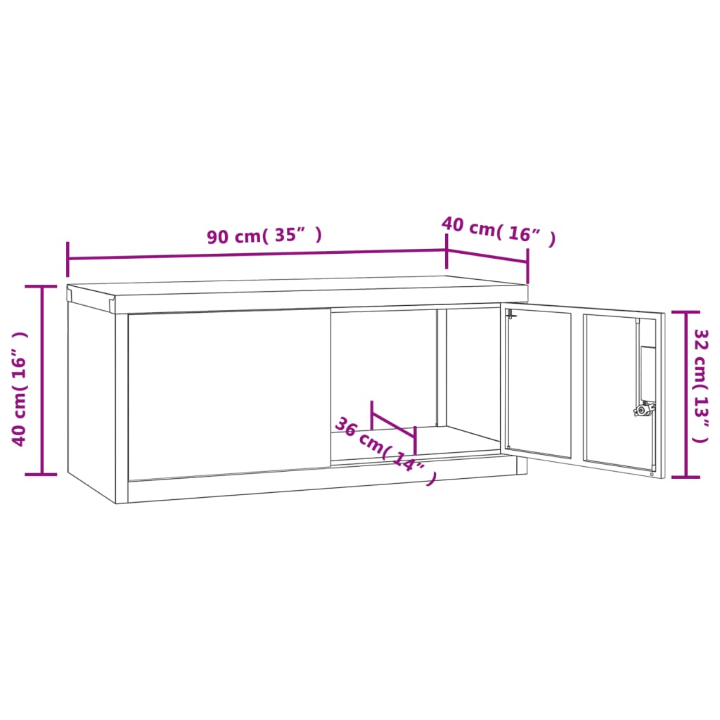 vidaXL File Cabinet Light Grey 90x40x40 cm Steel