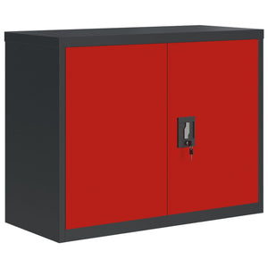 vidaXL File Cabinet Anthracite and Red 90x40x70 cm Steel
