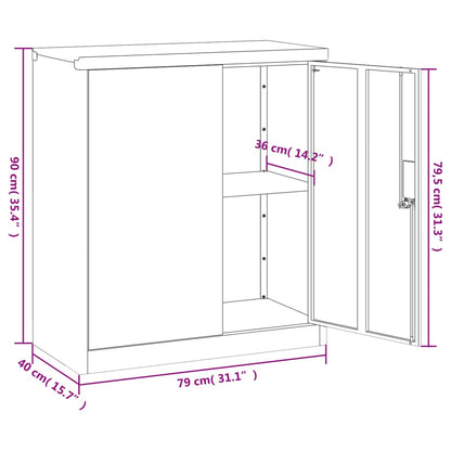 vidaXL File Cabinet Light Grey 79x40x90 cm Steel