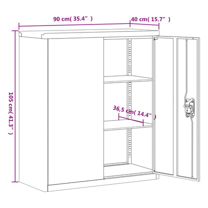 vidaXL File Cabinet Anthracite 90x40x105 cm Steel