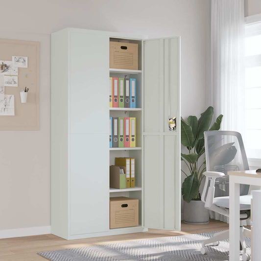 vidaXL File Cabinet Light Grey 90x40x200 cm Steel