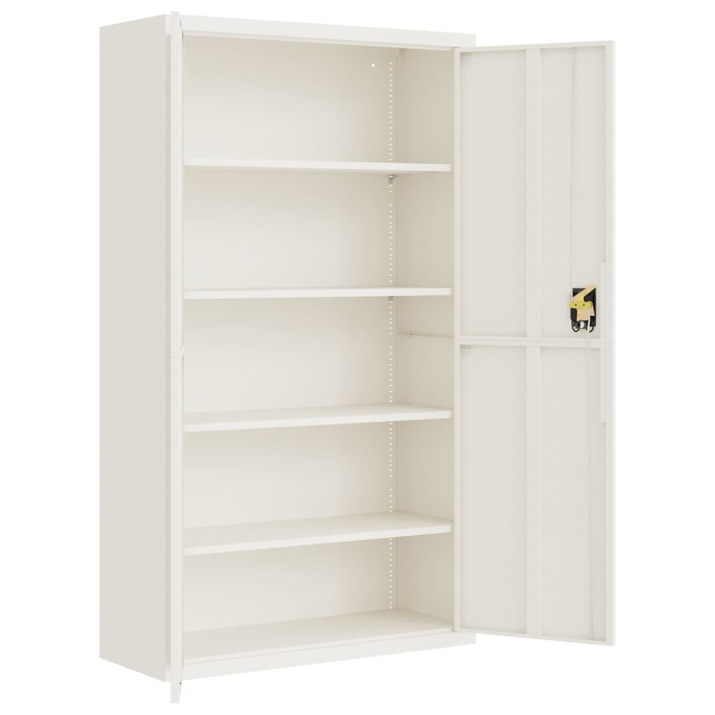 vidaXL File Cabinet | White | Powder-coated steel | Extra wide
