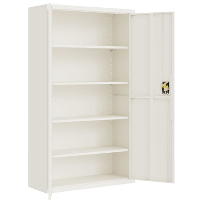 vidaXL File Cabinet | White | Powder-coated steel | Extra wide
