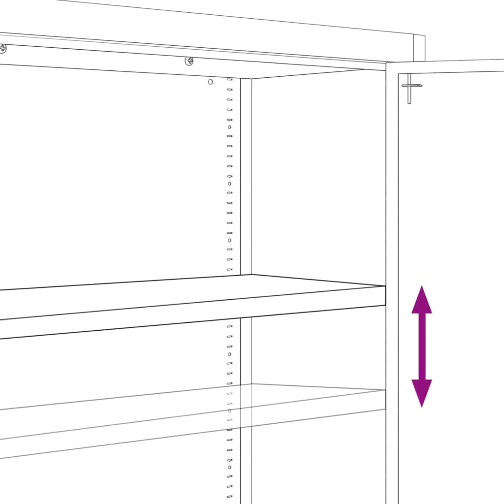 vidaXL File Cabinet | White | Powder-coated steel | Extra wide