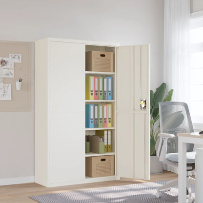 vidaXL File Cabinet | White | Powder-coated steel | Extra wide