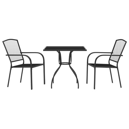 vidaXL Garden Dining Set | Anthracite | Steel | 3 Piece Set | Stackable