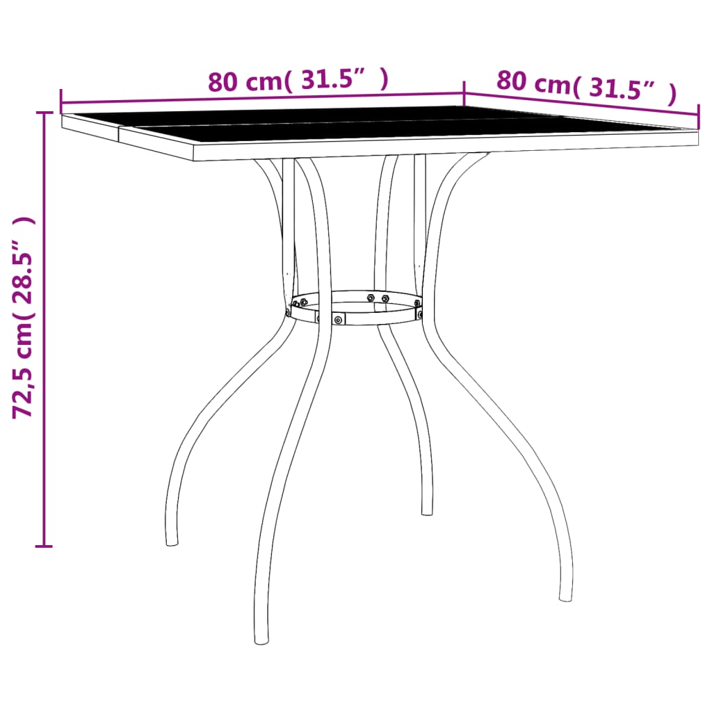 vidaXL Garden Dining Set | Anthracite | Steel | 3 Piece Set | Stackable