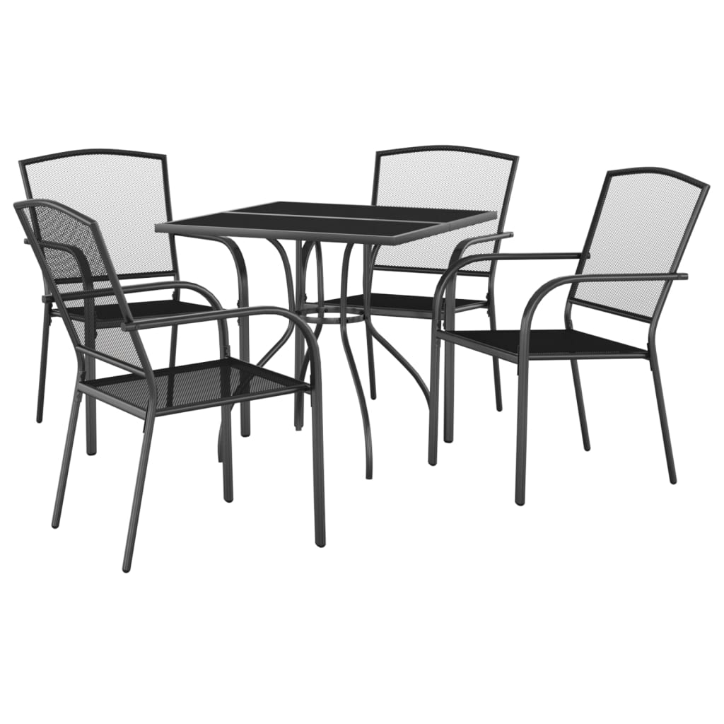 vidaXL Garden Dining Set | Anthracite | Steel (e-coated and powder-coated)