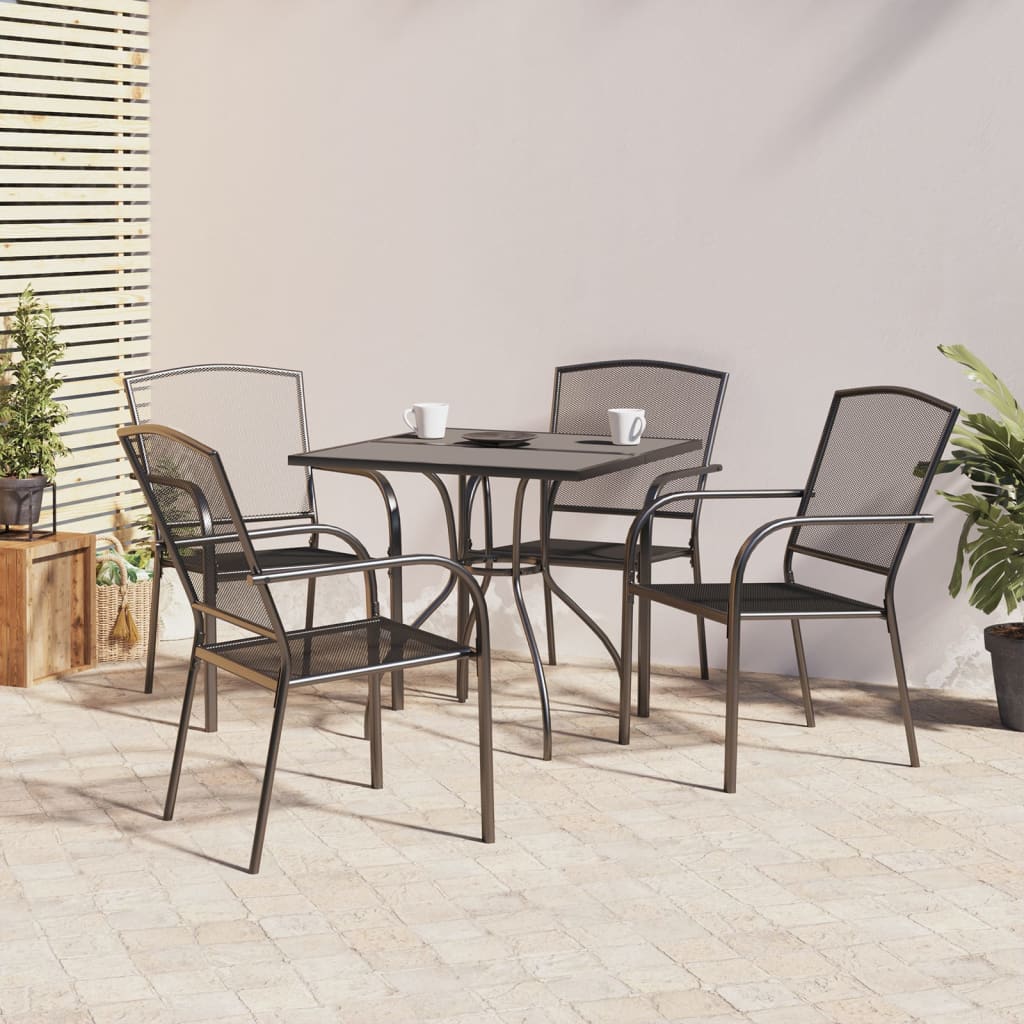 vidaXL Garden Dining Set | Anthracite | Steel (e-coated and powder-coated)