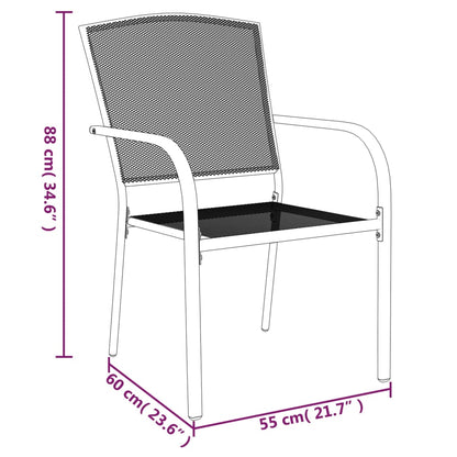 vidaXL Garden Dining Set | Anthracite | Powder-Coated Steel | Medium | Stackable