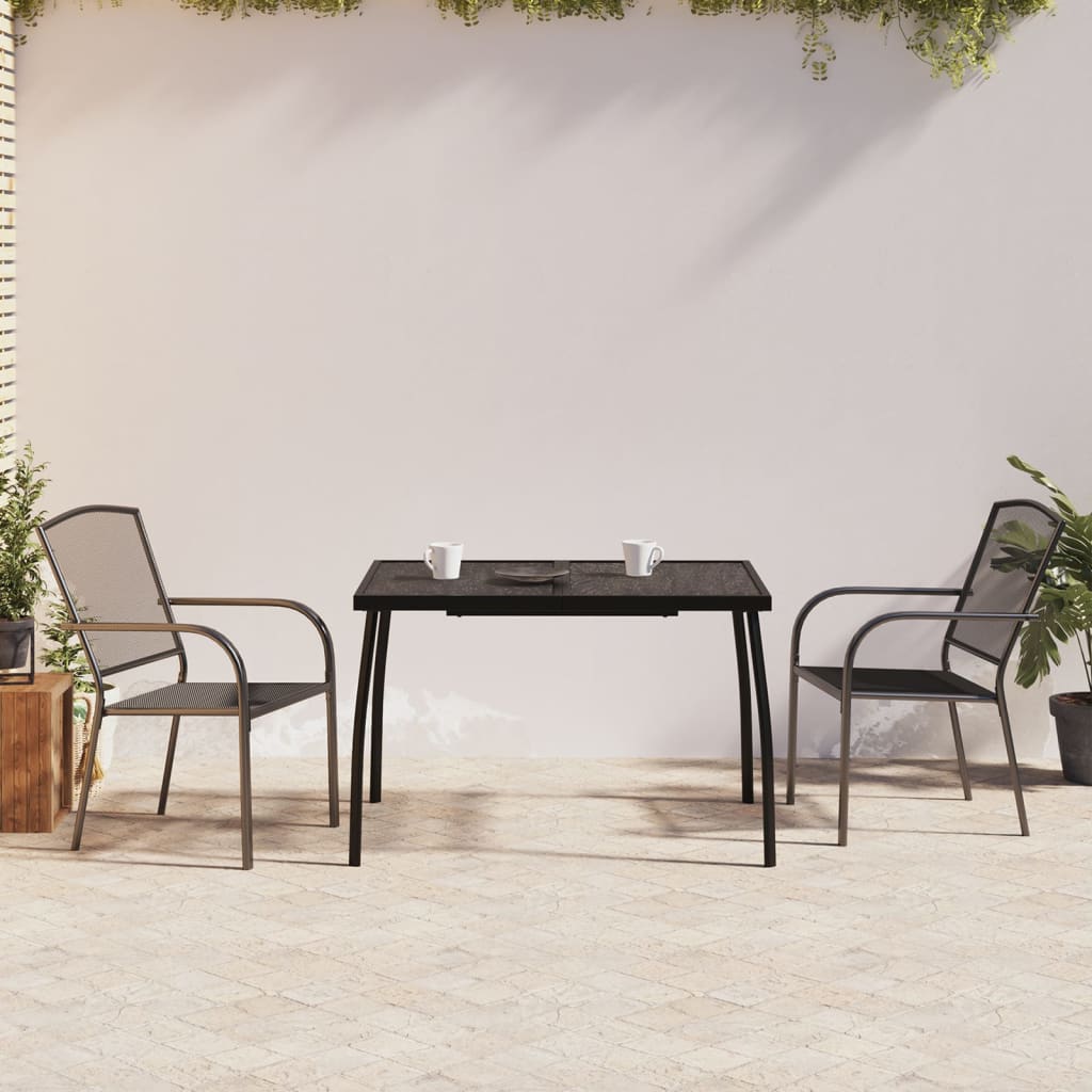 vidaXL Garden Dining Set | Anthracite | Powder-Coated Steel | Medium | Stackable