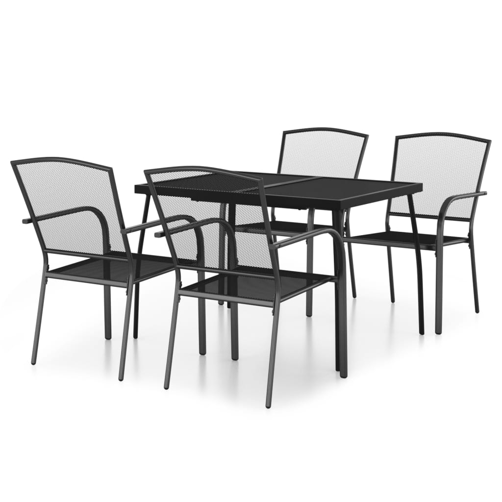 vidaXL Garden Dining Set | Anthracite | Steel (e-coated and powder-coated)