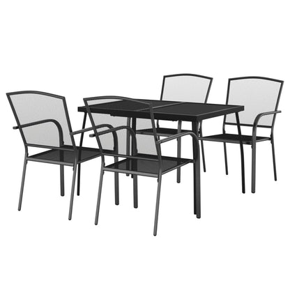 vidaXL Garden Dining Set | Anthracite | Steel (e-coated and powder-coated)
