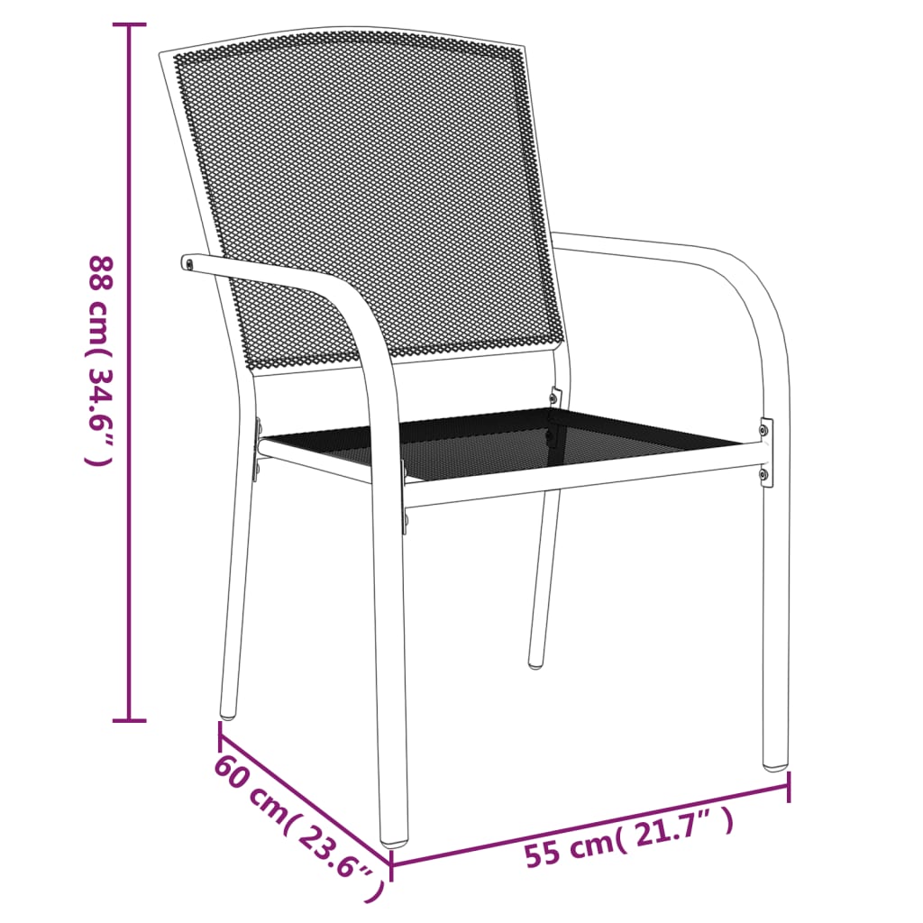 vidaXL Garden Dining Set | Anthracite | Steel (e-coated and powder-coated)