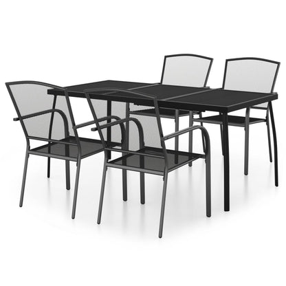 vidaXL Garden Dining Set | Anthracite | Steel | Medium | Stackable