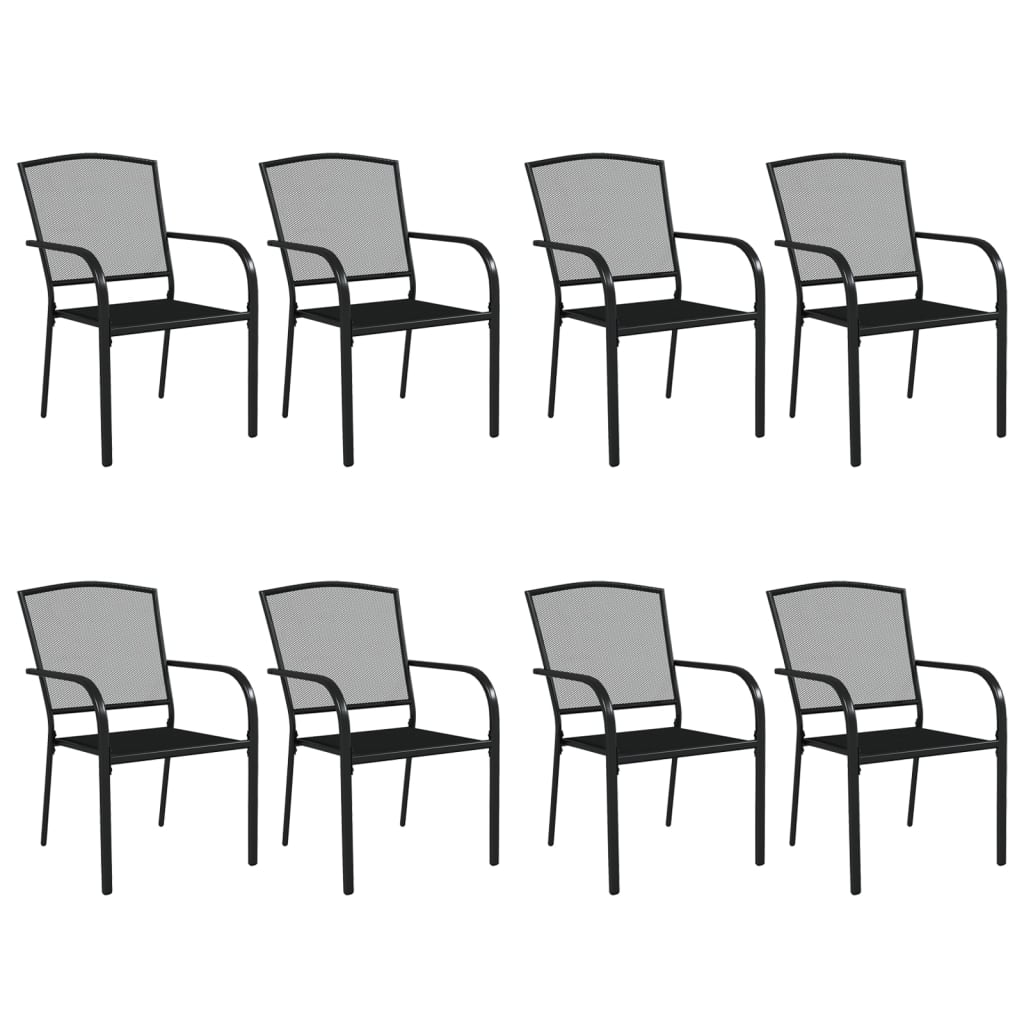 vidaXL Garden Dining Set | Anthracite | Steel | Large | Stackable