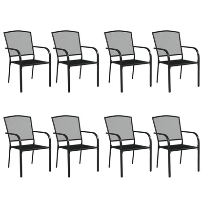vidaXL Garden Dining Set | Anthracite | Steel | Large | Stackable