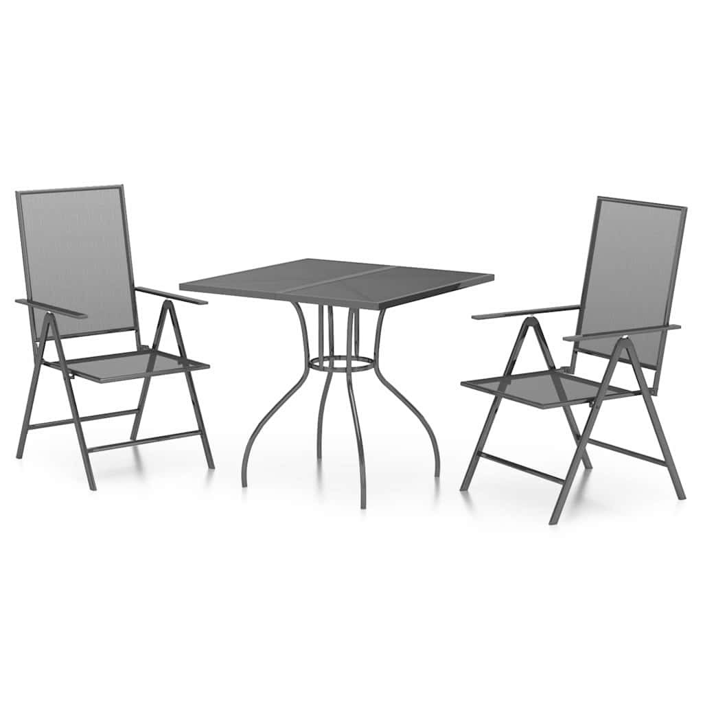 vidaXL Garden Dining Set | Anthracite | Steel | Medium | Foldable