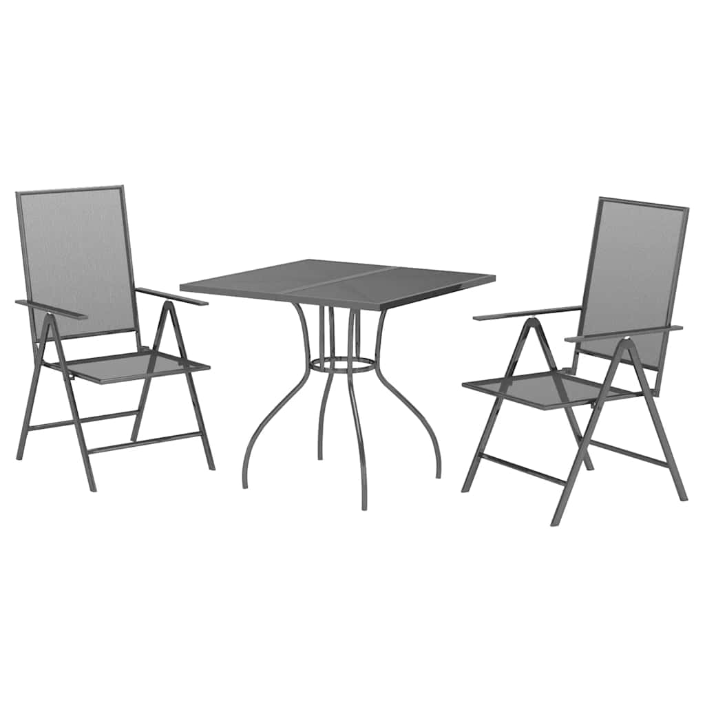 vidaXL Garden Dining Set | Anthracite | Steel | Medium | Foldable