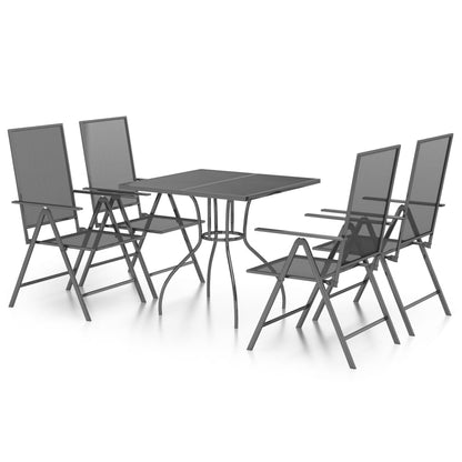 vidaXL Garden Dining Set | Anthracite | Steel | Medium | Foldable