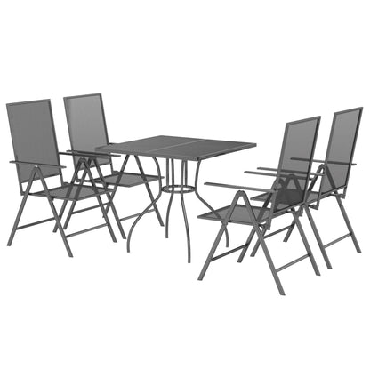 vidaXL Garden Dining Set | Anthracite | Steel | Medium | Foldable