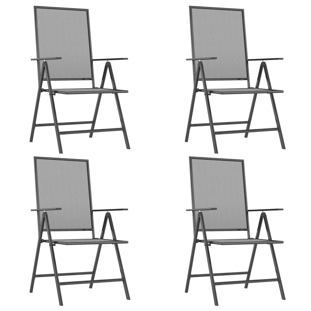 vidaXL Garden Dining Set | Anthracite | Steel | Medium | Foldable