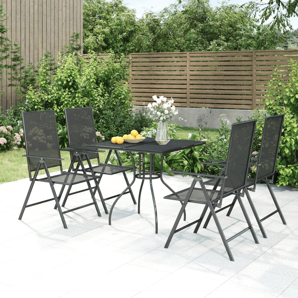 vidaXL Garden Dining Set | Anthracite | Steel | Medium | Foldable