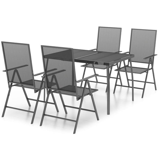 vidaXL Garden Dining Set | Anthracite | Steel | Large |  Foldable