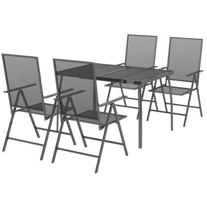 vidaXL Garden Dining Set | Anthracite | Steel | Large |  Foldable