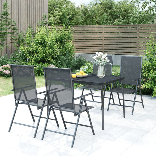 vidaXL Garden Dining Set | Anthracite | Steel | Large |  Foldable