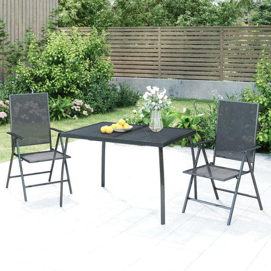 vidaXL Garden Dining Set | Anthracite | Powder-Coated Steel | Medium | Foldable