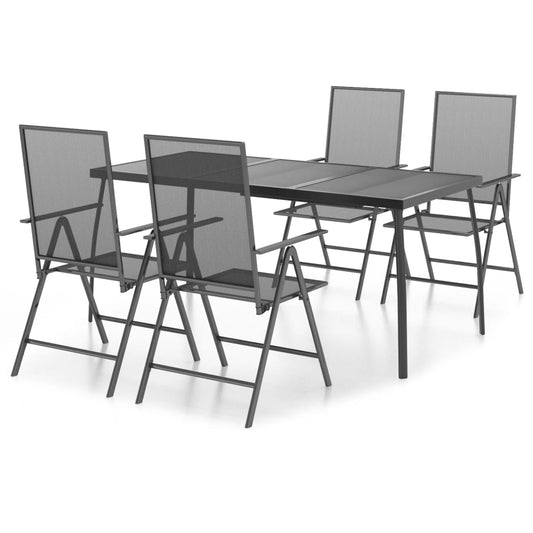 vidaXL Garden Dining Set | Anthracite | Steel | Medium |  Height-Adjustable