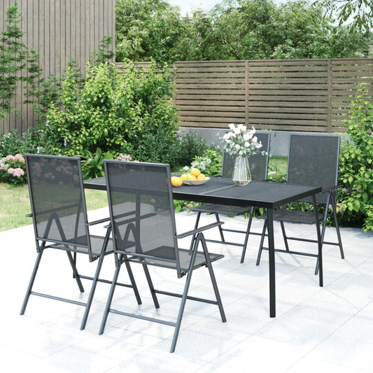 vidaXL Garden Dining Set | Anthracite | Steel | Medium |  Height-Adjustable