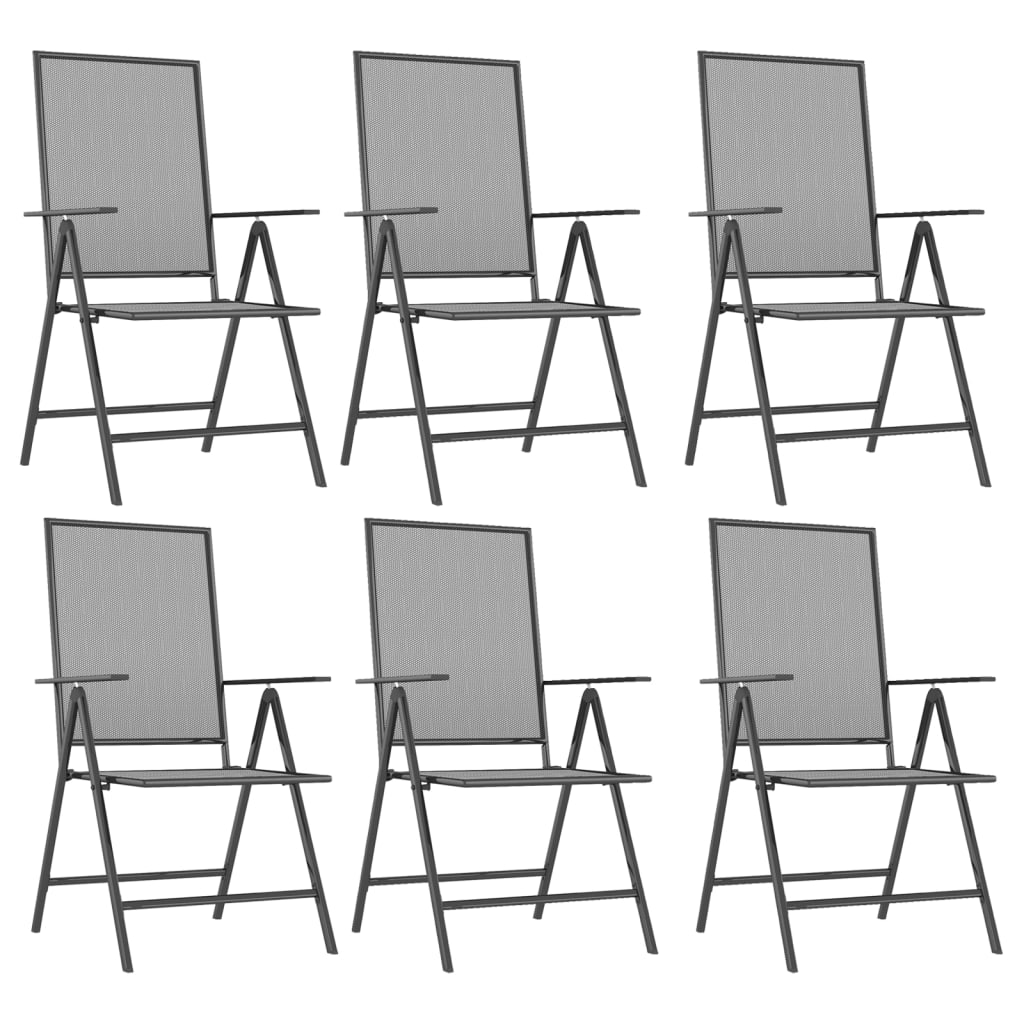 vidaXL Garden Dining Set | Anthracite | Powder-Coated Steel | 200 x 100 x 72 cm