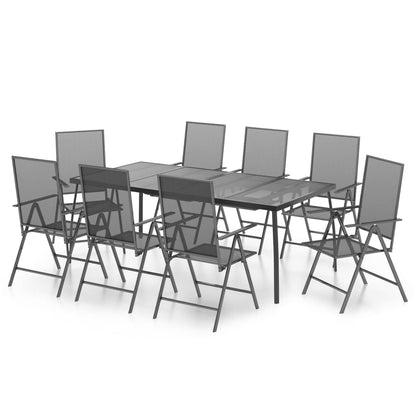 vidaXL Garden Dining Set | Anthracite | Powder-Coated Steel | Standard