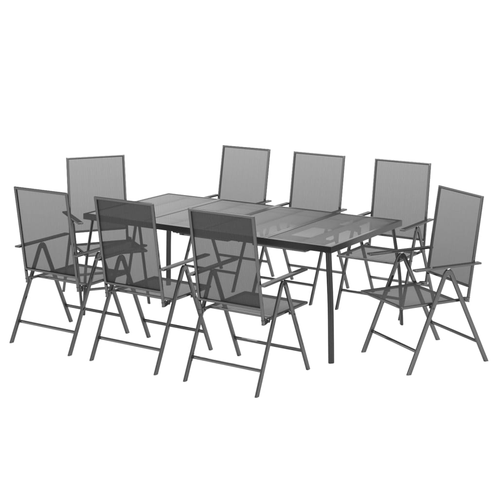 vidaXL Garden Dining Set | Anthracite | Powder-Coated Steel | Standard