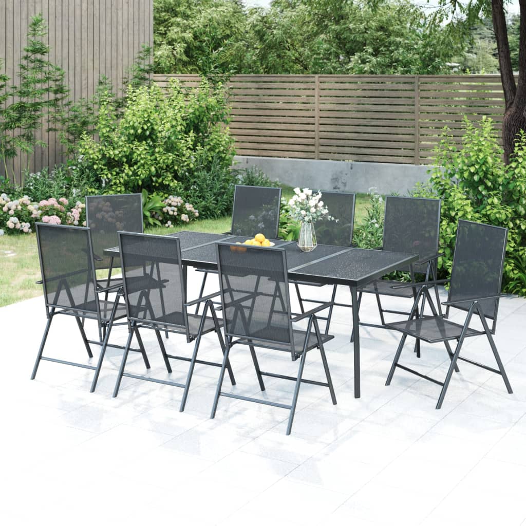 vidaXL Garden Dining Set | Anthracite | Powder-Coated Steel | Standard
