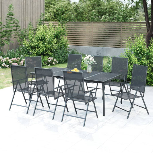 vidaXL Garden Dining Set | Anthracite | Powder-Coated Steel | Standard