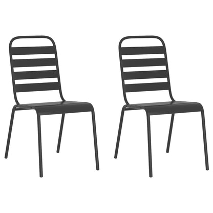 vidaXL Garden Dining Set | Anthracite | Steel | Small | Stackable