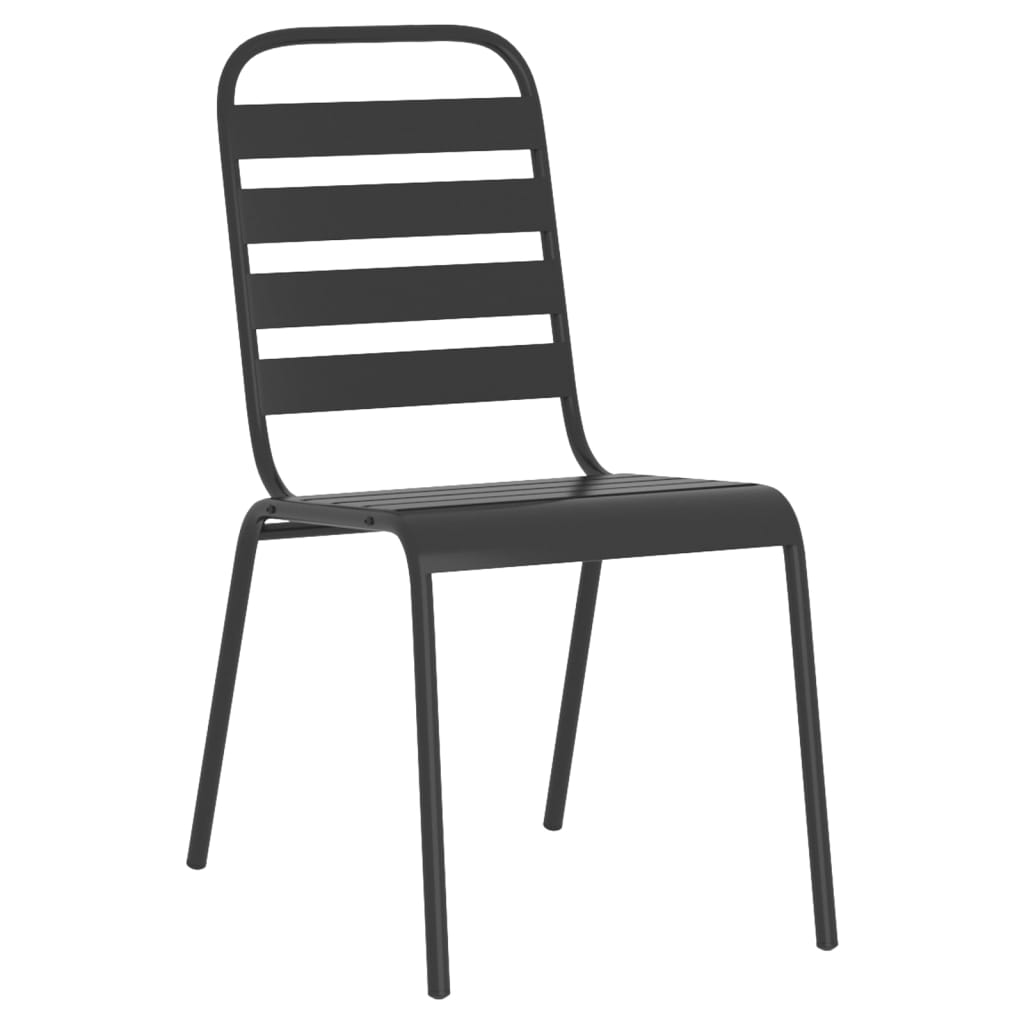 vidaXL Garden Dining Set | Anthracite | Steel | Small | Stackable