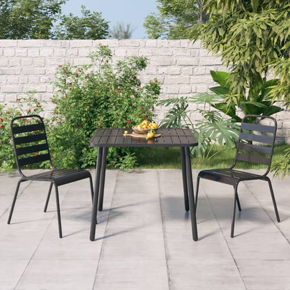 vidaXL Garden Dining Set | Anthracite | Steel | Small | Stackable