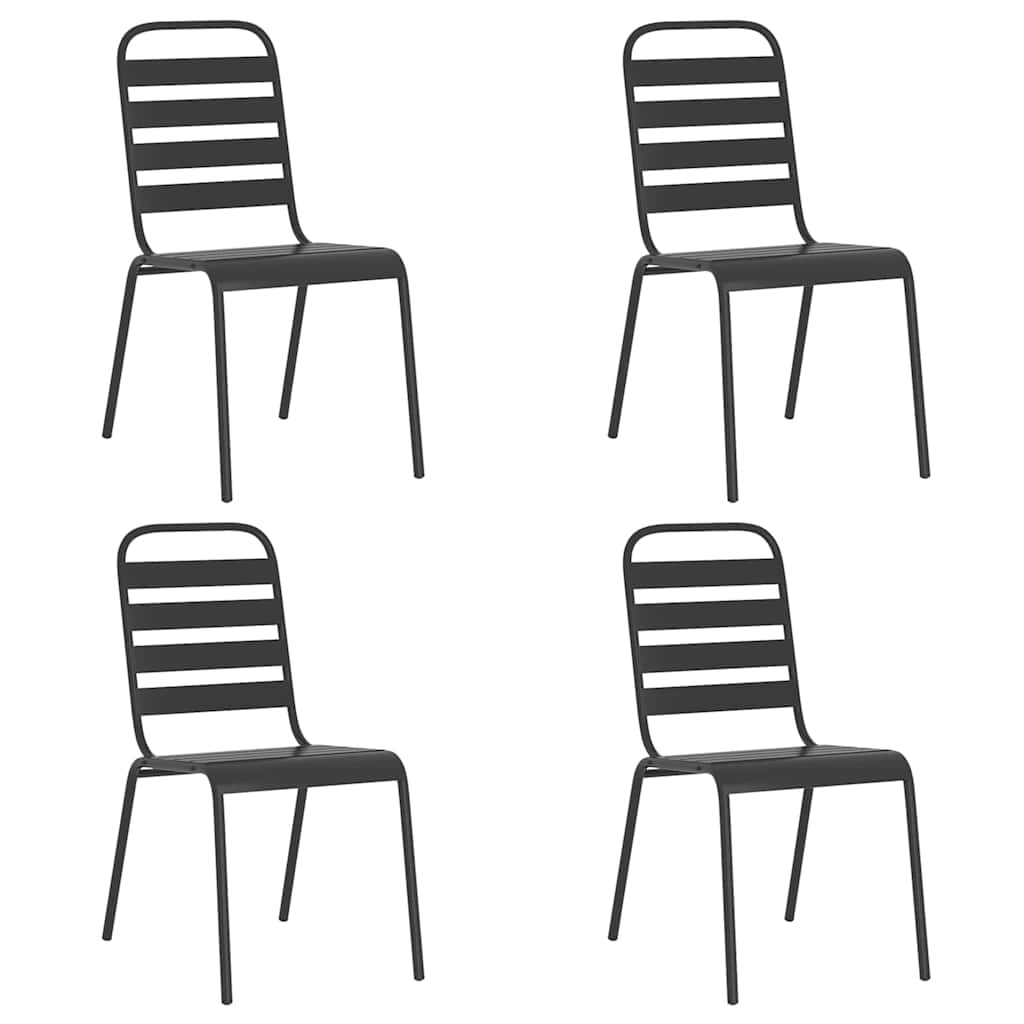 vidaXL 5 Piece Garden Dining Set Anthracite Steel